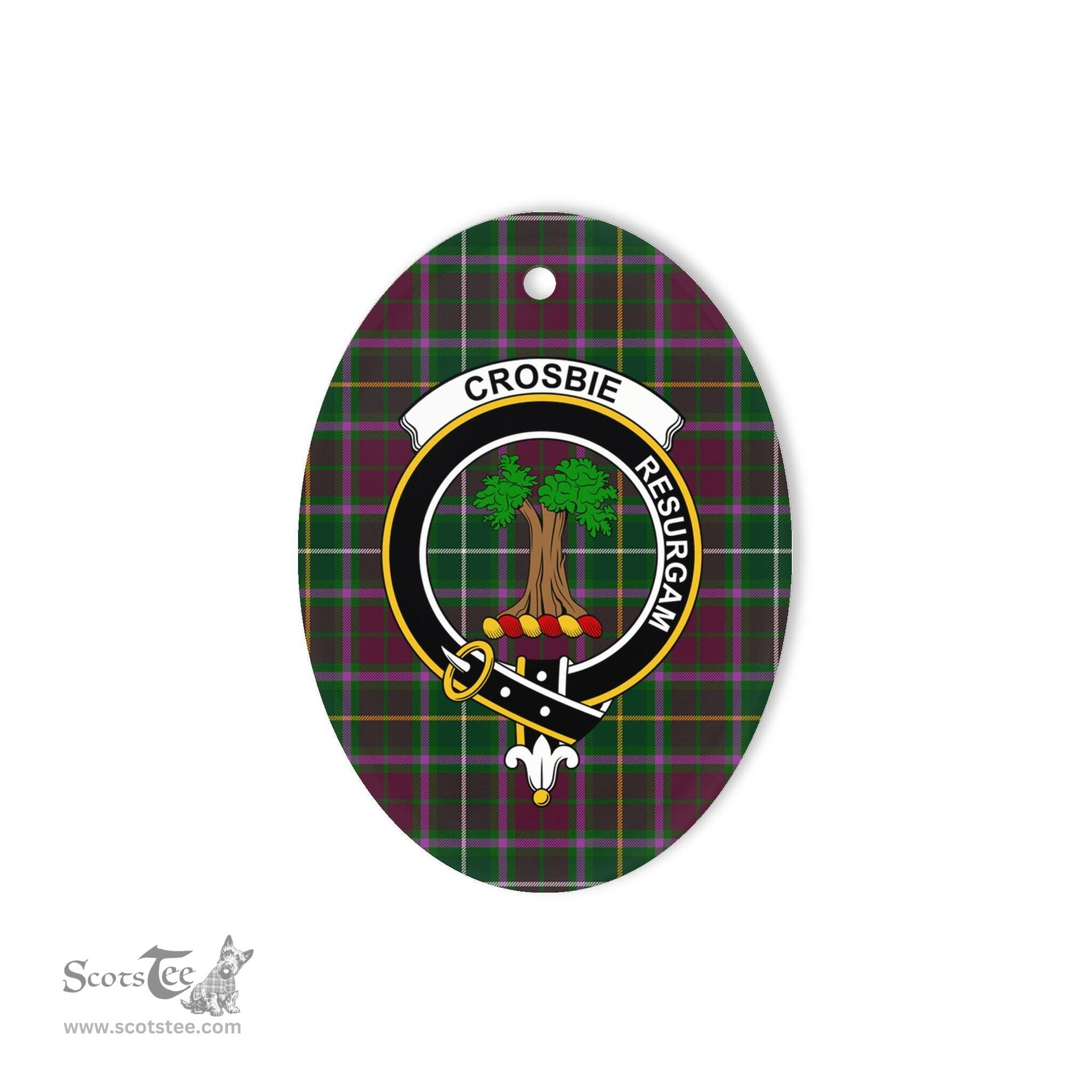Crosbie Scottish Clan Plaid Ornament Gift. Christmas Tree Ornament Crosbie Clan Tartan Ornament,  ceramic ornament, personalized christmas ornaments, christmas tree ornaments, christmas door decorations, Plaid Ornament, Tartan Ceramic Ornament
