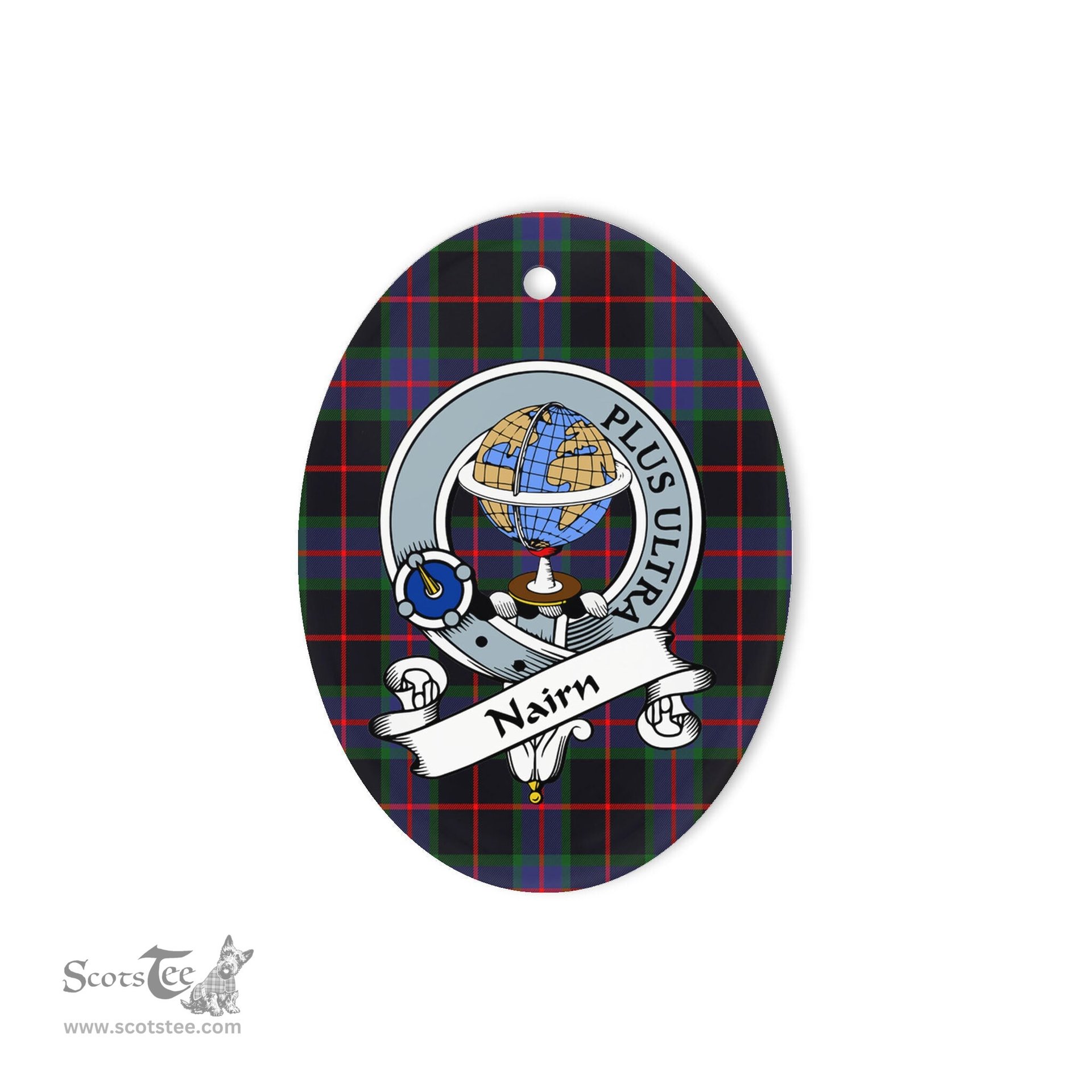 Nairn Scottish Clan Badge Plaid Ornament Gift. Christmas Tree Ornament Nairn Tartan Ornament,  ceramic ornament, personalized christmas ornaments, christmas tree ornaments, christmas door decorations, Plaid Ornament, Tartan Ceramic Ornament