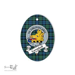 Campbell Scottish Clan Badge Plaid Ornament Gift. Christmas Tree Ornament Campbell Tartan Ornament,  ceramic ornament, personalized christmas ornaments, christmas tree ornaments, christmas door decorations, Plaid Ornament, Tartan Ceramic Ornament