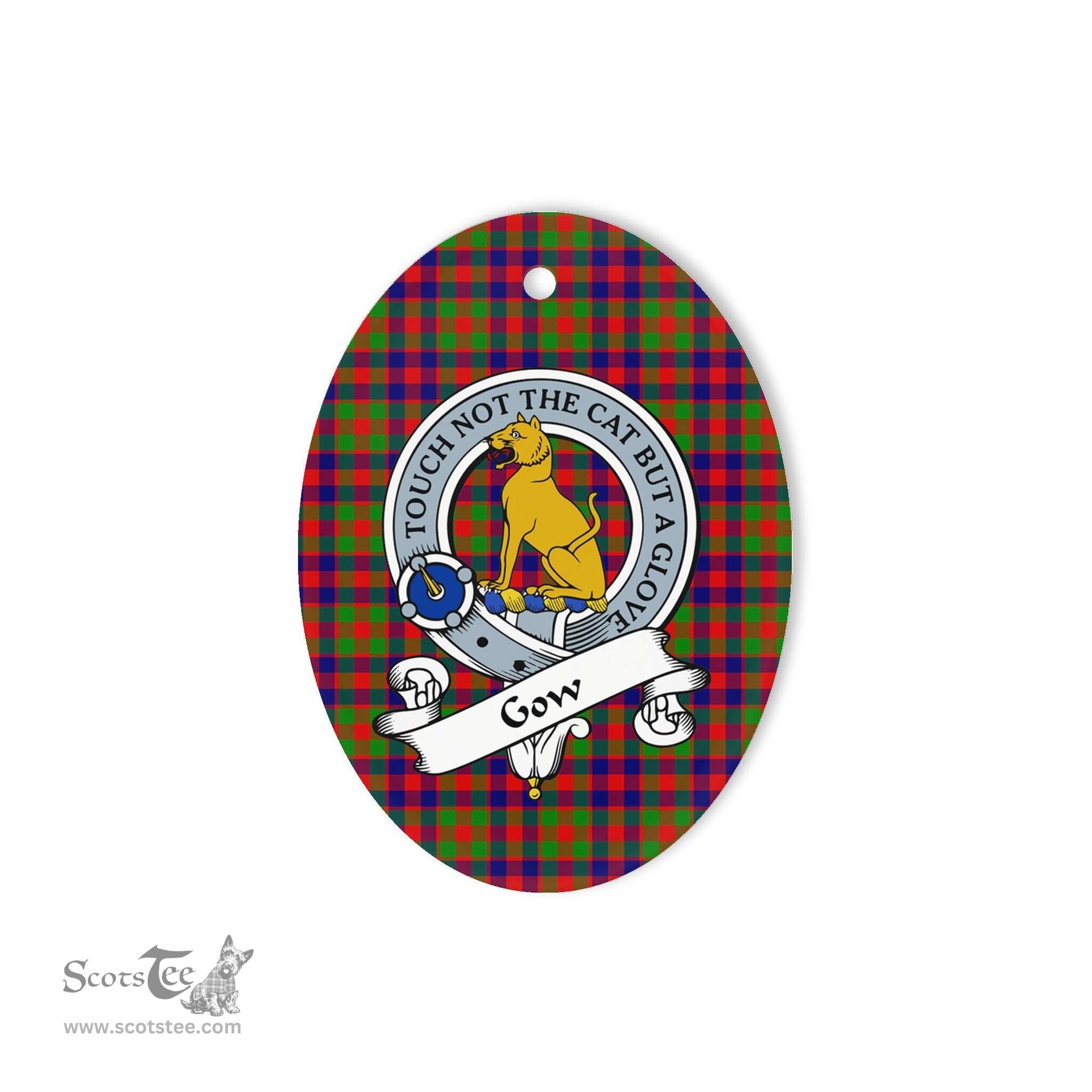 Gow McGouan Scottish Clan Badge Plaid Ornament Gift. Christmas Tree Ornament Gow McGouan Tartan Ornament,  ceramic ornament, personalized christmas ornaments, christmas tree ornaments, christmas door decorations, Plaid Ornament, Tartan Ceramic Ornament