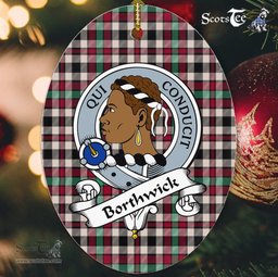 Borthwick Scottish Clan Badge Plaid Ornament Gift. Christmas Tree Ornament Borthwick Tartan Ornament,  ceramic ornament, personalized christmas ornaments, christmas tree ornaments, christmas door decorations, Plaid Ornament, Tartan Ceramic Ornament