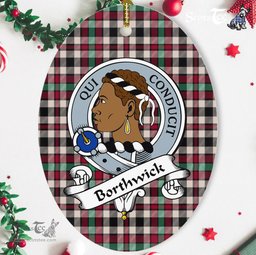 Borthwick Scottish Clan Badge Plaid Ornament Gift. Christmas Tree Ornament Borthwick Tartan Ornament,  ceramic ornament, personalized christmas ornaments, christmas tree ornaments, christmas door decorations, Plaid Ornament, Tartan Ceramic Ornament