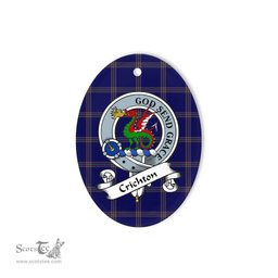 Crichton Scottish Clan Badge Plaid Ornament Gift. Christmas Tree Ornament Crichton Tartan Ornament,  ceramic ornament, personalized christmas ornaments, christmas tree ornaments, christmas door decorations, Plaid Ornament, Tartan Ceramic Ornament