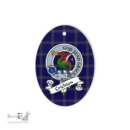 Crichton Scottish Clan Badge Plaid Ornament Gift. Christmas Tree Ornament Crichton Tartan Ornament,  ceramic ornament, personalized christmas ornaments, christmas tree ornaments, christmas door decorations, Plaid Ornament, Tartan Ceramic Ornament