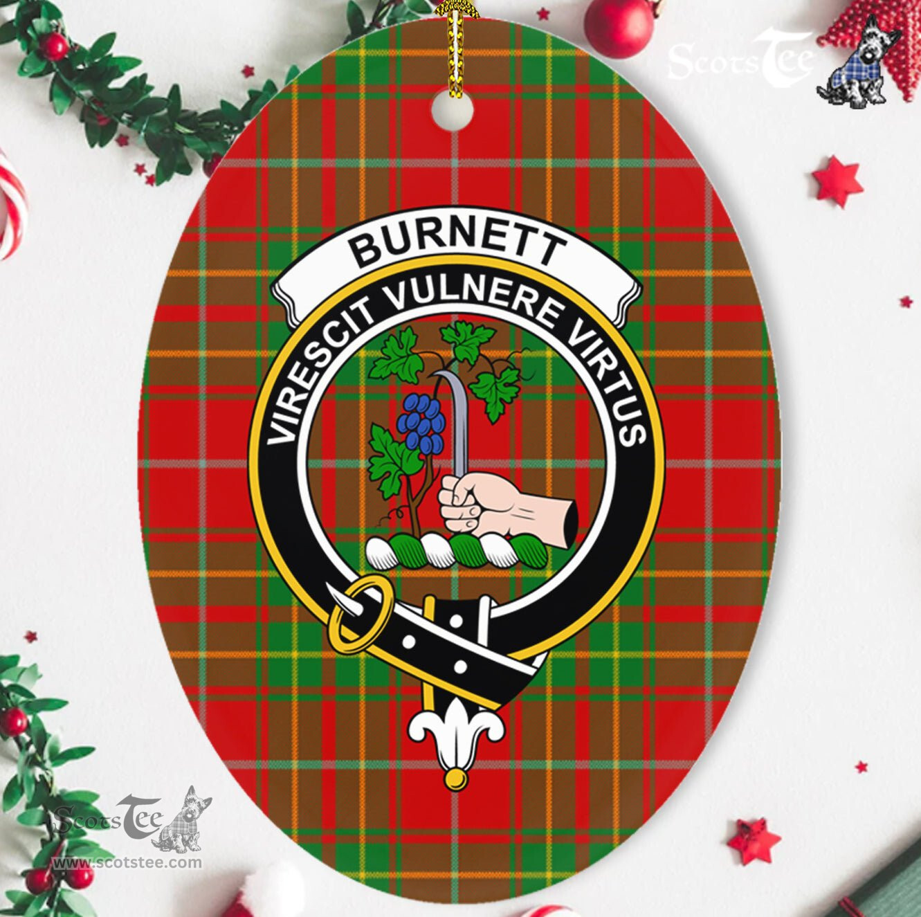 Burnett Scottish Clan Plaid Ornament Gift. Christmas Tree Ornament Burnett Clan Tartan Ornament,  ceramic ornament, personalized christmas ornaments, christmas tree ornaments, christmas door decorations, Plaid Ornament, Tartan Ceramic Ornament