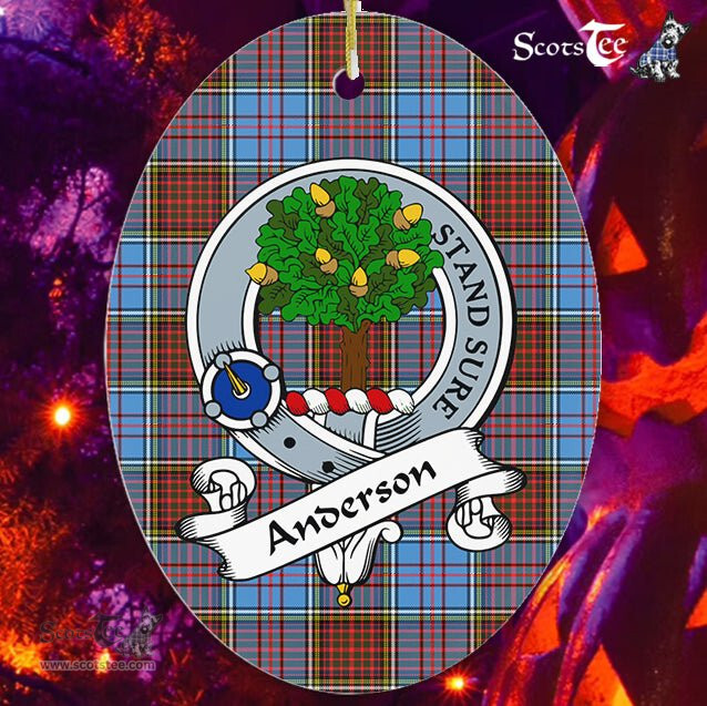 Anderson Scottish Clan Badge Plaid Ornament Gift. Christmas Tree Ornament Anderson Tartan Ornament,  ceramic ornament, personalized christmas ornaments, christmas tree ornaments, christmas door decorations, Plaid Ornament, Tartan Ceramic Ornament