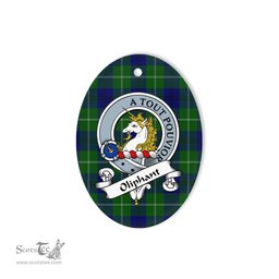 Oliphant Scottish Clan Badge Plaid Ornament Gift. Christmas Tree Ornament Oliphant Tartan Ornament,  ceramic ornament, personalized christmas ornaments, christmas tree ornaments, christmas door decorations, Plaid Ornament, Tartan Ceramic Ornament
