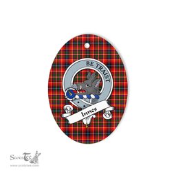 Innes Scottish Clan Badge Plaid Ornament Gift. Christmas Tree Ornament Innes Tartan Ornament,  ceramic ornament, personalized christmas ornaments, christmas tree ornaments, christmas door decorations, Plaid Ornament, Tartan Ceramic Ornament