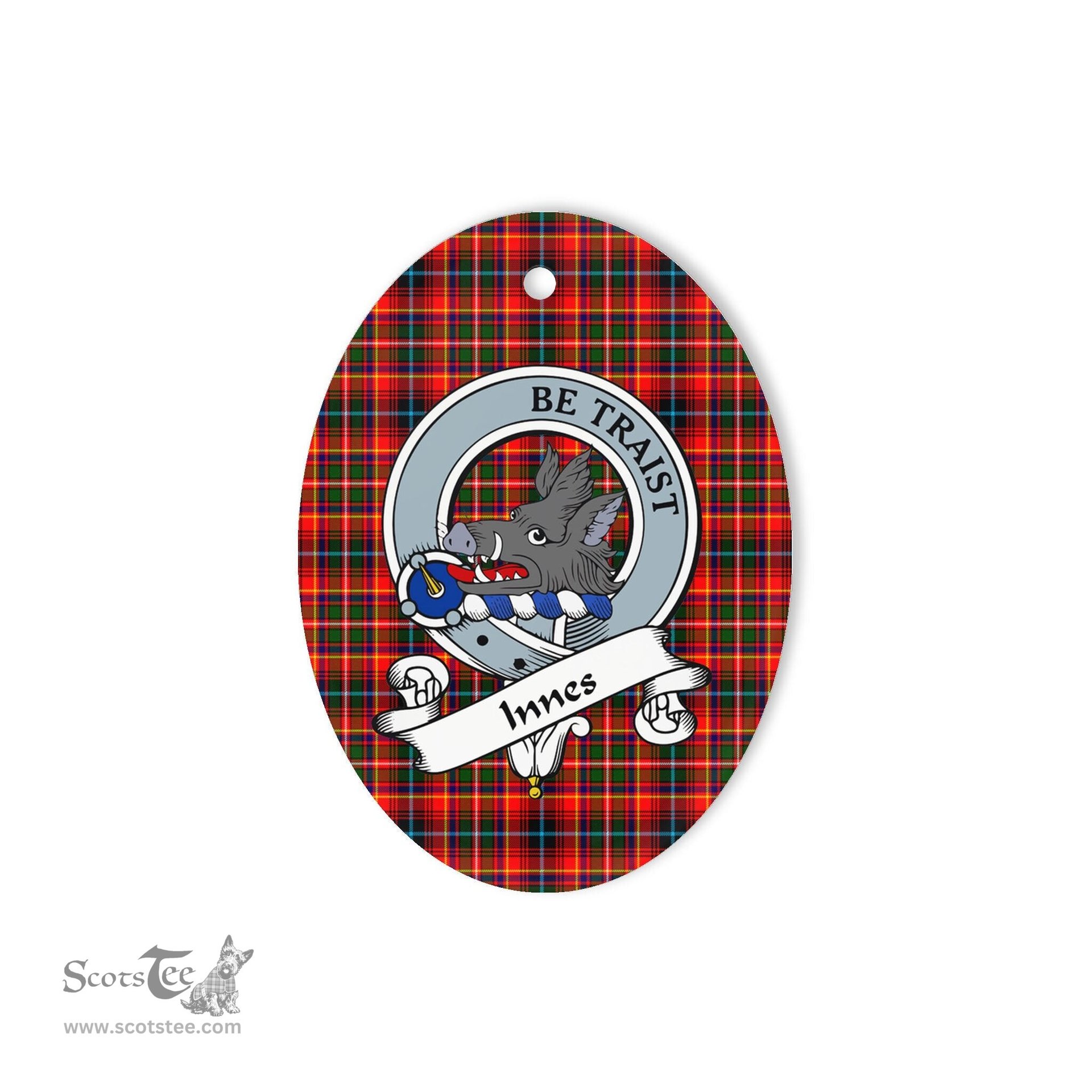 Innes Scottish Clan Badge Plaid Ornament Gift. Christmas Tree Ornament Innes Tartan Ornament,  ceramic ornament, personalized christmas ornaments, christmas tree ornaments, christmas door decorations, Plaid Ornament, Tartan Ceramic Ornament