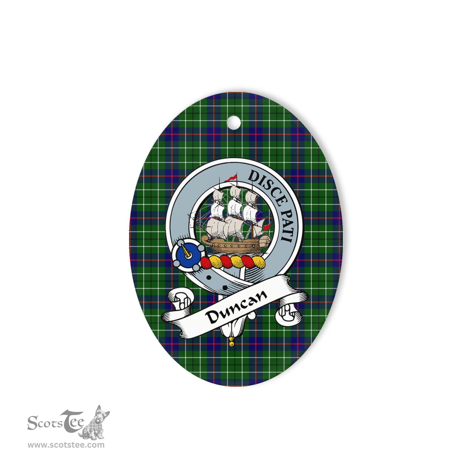 Duncan Scottish Clan Badge Plaid Ornament Gift. Christmas Tree Ornament Duncan Tartan Ornament,  ceramic ornament, personalized christmas ornaments, christmas tree ornaments, christmas door decorations, Plaid Ornament, Tartan Ceramic Ornament