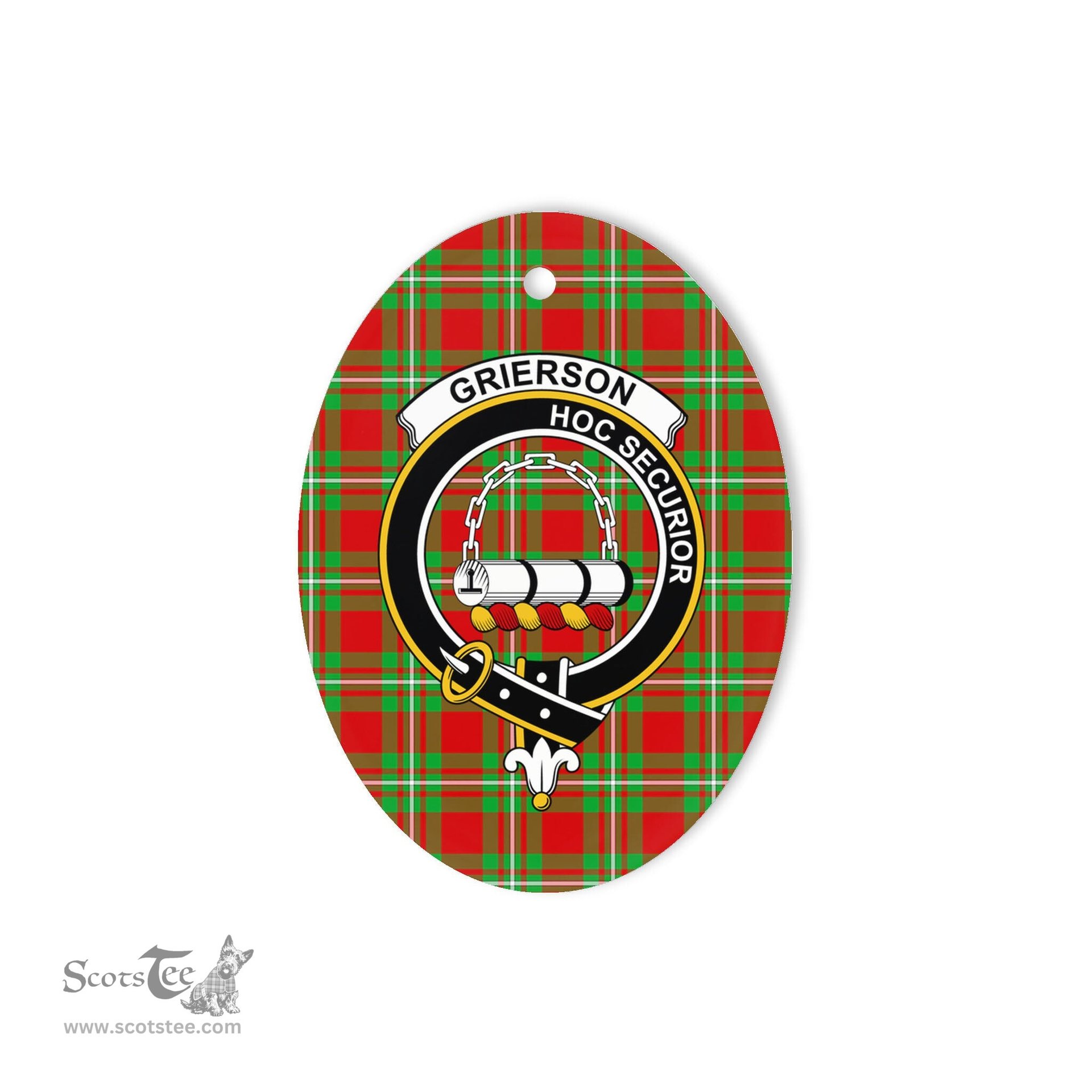 Grierson Scottish Clan Plaid Ornament Gift. Christmas Tree Ornament Grierson Clan Tartan Ornament,  ceramic ornament, personalized christmas ornaments, christmas tree ornaments, christmas door decorations, Plaid Ornament, Tartan Ceramic Ornament