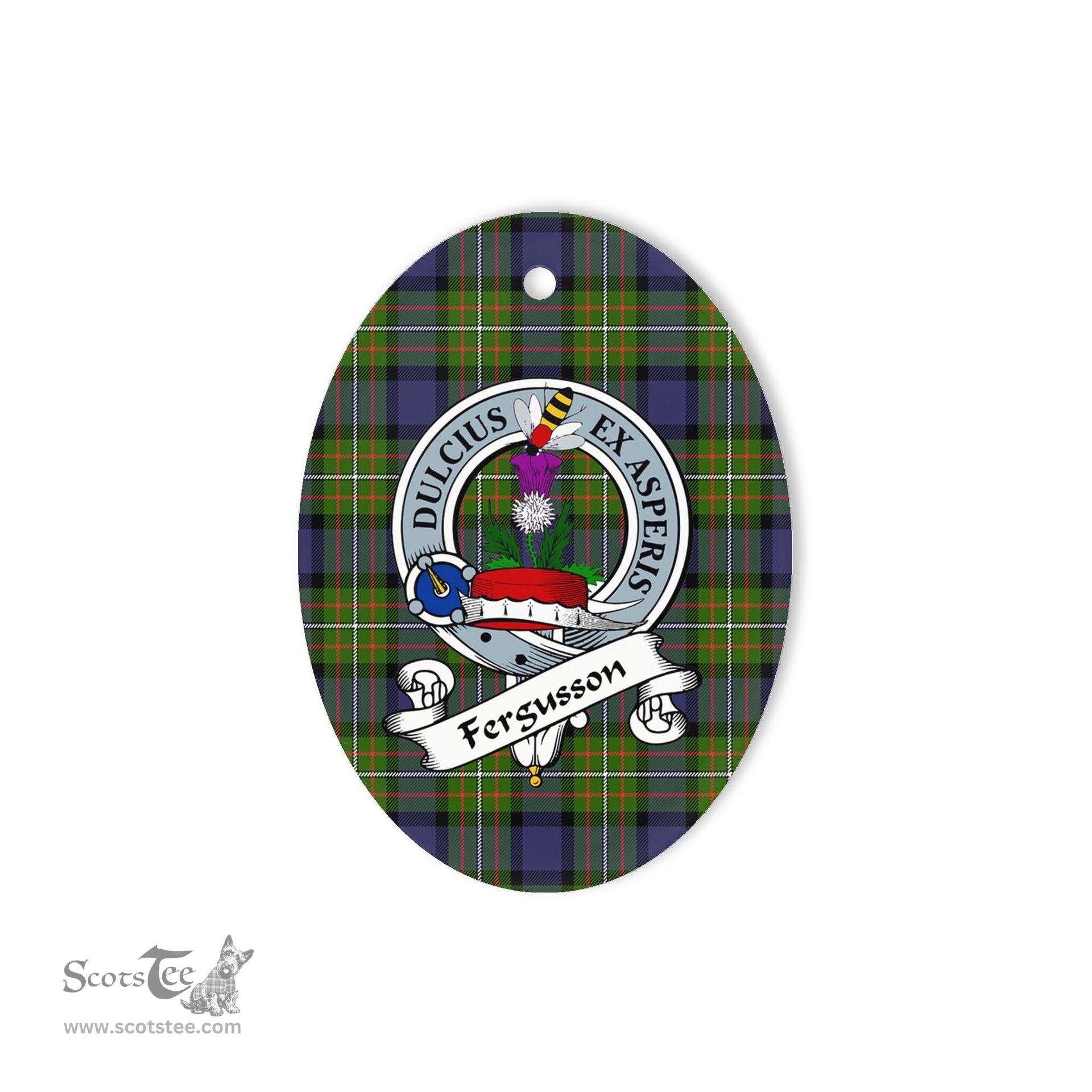 Ferguson Scottish Clan Badge Plaid Ornament Gift. Christmas Tree Ornament Ferguson Tartan Ornament,  ceramic ornament, personalized christmas ornaments, christmas tree ornaments, christmas door decorations, Plaid Ornament, Tartan Ceramic Ornament