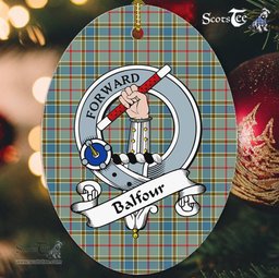 Balfour Scottish Clan Badge Plaid Ornament Gift. Christmas Tree Ornament Balfour Tartan Ornament,  ceramic ornament, personalized christmas ornaments, christmas tree ornaments, christmas door decorations, Plaid Ornament, Tartan Ceramic Ornament
