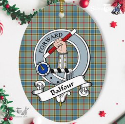 Balfour Scottish Clan Badge Plaid Ornament Gift. Christmas Tree Ornament Balfour Tartan Ornament,  ceramic ornament, personalized christmas ornaments, christmas tree ornaments, christmas door decorations, Plaid Ornament, Tartan Ceramic Ornament