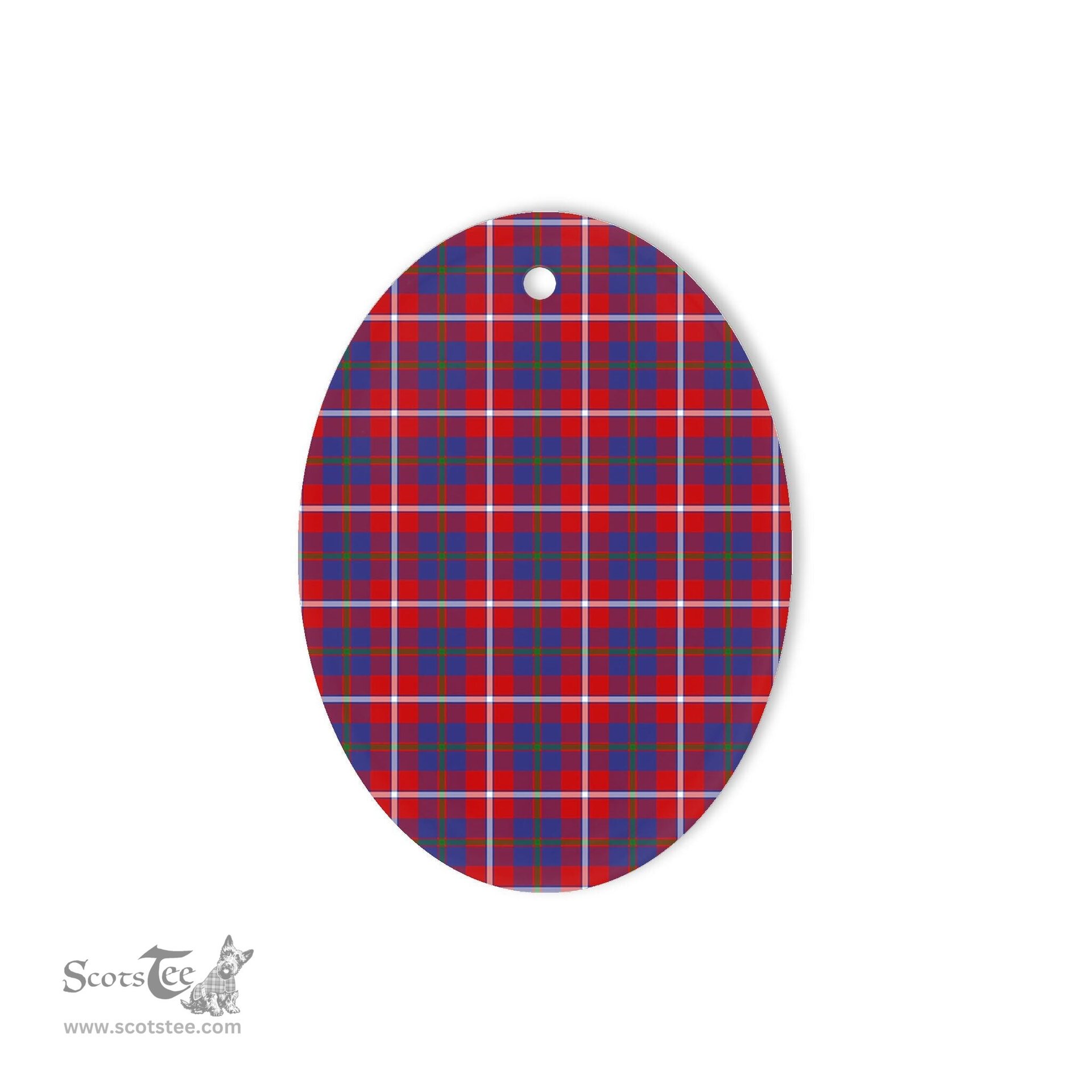 Galloway Red Tartan Oval Ornaments, Christmas Tree Ornament, Plaid Christmas Ornaments, Ceramic Oval Christmas Tree Decoration, Tartan Oval Ornaments, Christmas Tree Ornament, Plaid Christmas Ornaments, Ceramic Oval Christmas Tree Decoration