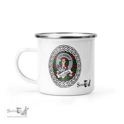 Scotstee Shop Tartan Plaid Camping Mug, Tartan Campfire Mugs, camping coffee mug McCulloch Scottish Clan Tartan Crest Badge