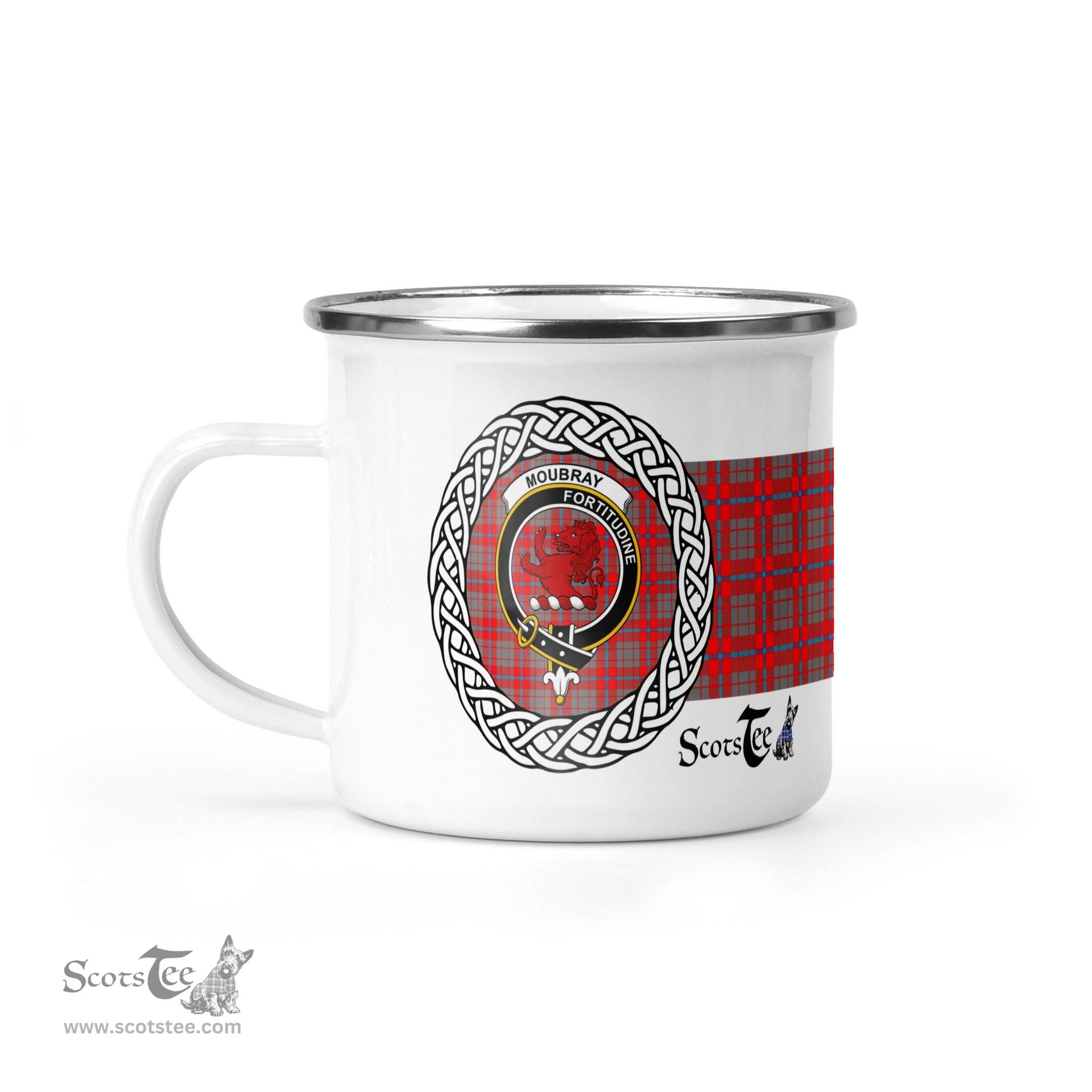Scotstee Shop Tartan Plaid Camping Mug, Tartan Campfire Mugs, camping coffee mug Moubray Scottish Clan Tartan Crest Badge Coffee Mug Custom Scottish Mug