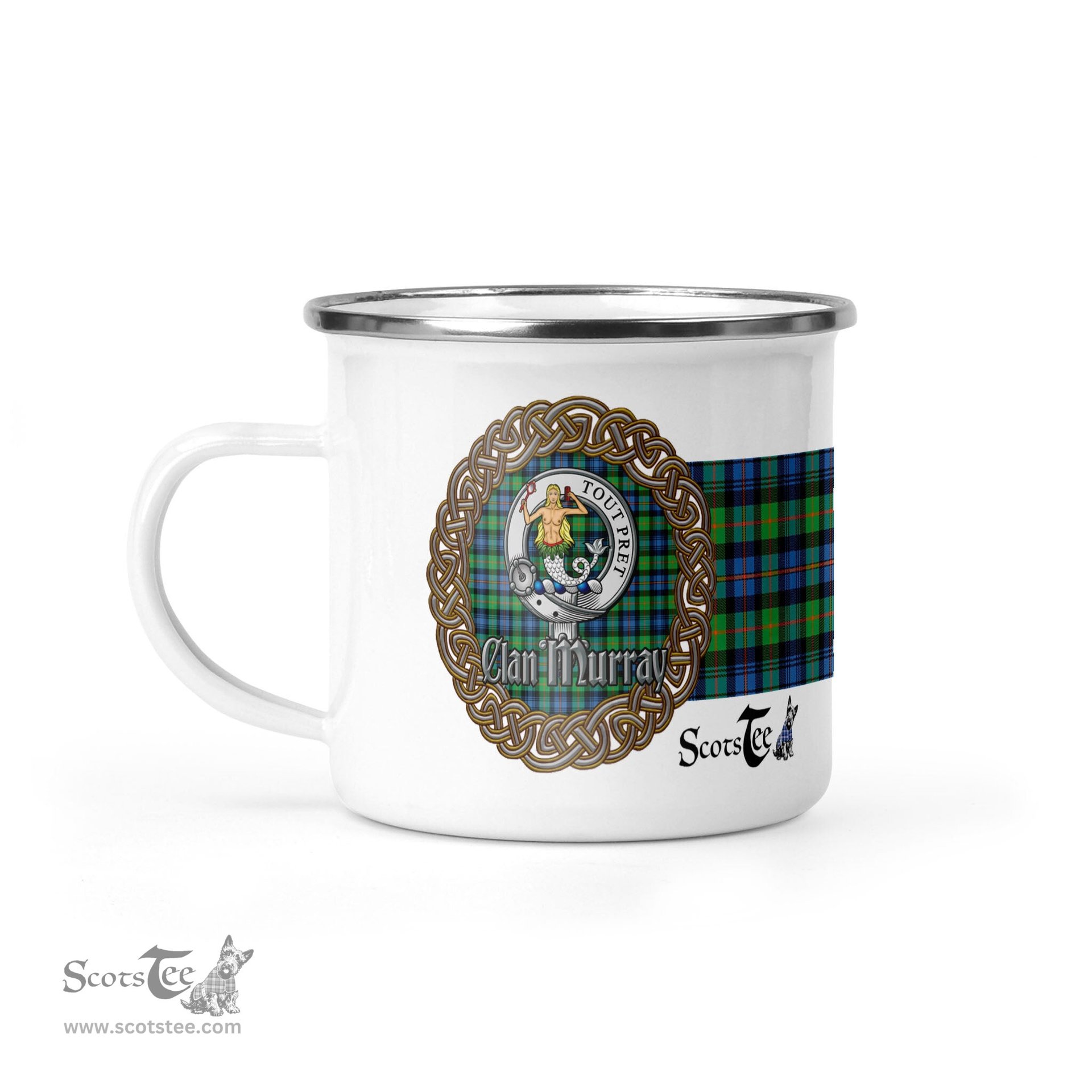 Scotstee Shop Tartan Plaid Camping Mug, Tartan Campfire Mugs, camping coffee mug Murray Of Dysart Celtic Ring Coffee Mug Custom Scottish Mug