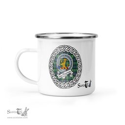 Scotstee Shop Tartan Plaid Camping Mug, Tartan Campfire Mugs, camping coffee mug MacThomas Scottish Clan Tartan Crest Badge