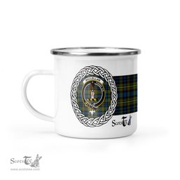 Scotstee Shop Tartan Plaid Camping Mug, Tartan Campfire Mugs, camping coffee mug MacLellan Scottish Clan Tartan Crest Badge Coffee Mug Custom Scottish Mug