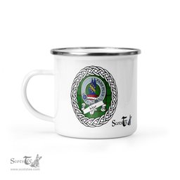 Scotstee Shop Tartan Plaid Camping Mug, Tartan Campfire Mugs, camping coffee mug Mar Scottish Clan Tartan Crest Badge