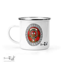 Scotstee Shop Tartan Plaid Camping Mug, Tartan Campfire Mugs, camping coffee mug Maxton Scottish Clan Tartan Crest Badge