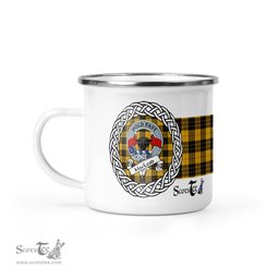 Scotstee Shop Tartan Plaid Camping Mug, Tartan Campfire Mugs, camping coffee mug MacLeod Scottish Clan Tartan Crest Badge Coffee Mug Custom Scottish Mug