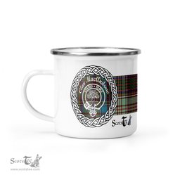 Scotstee Shop Tartan Plaid Camping Mug, Tartan Campfire Mugs, camping coffee mug MacAndrew Scottish Clan Tartan Crest Badge Coffee Mug Custom Scottish Mug