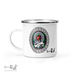 Scotstee Shop Tartan Plaid Camping Mug, Tartan Campfire Mugs, camping coffee mug Young Scottish Clan Tartan Crest Badge