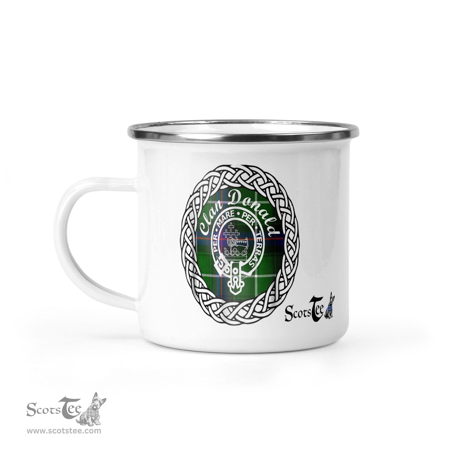 Scotstee Shop Tartan Plaid Camping Mug, Tartan Campfire Mugs, camping coffee mug Macdonald, Mcdonald Or Donald Clan Scottish Tartan