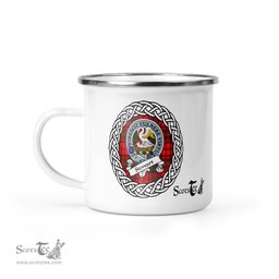 Scotstee Shop Tartan Plaid Camping Mug, Tartan Campfire Mugs, camping coffee mug Stewart Of Appin Scottish Clan Tartan Crest Badge