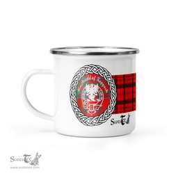 Scotstee Shop Tartan Plaid Camping Mug, Tartan Campfire Mugs, camping coffee mug MacDonald Of Keppoch Scottish Clan Tartan Crest Badge Coffee Mug Custom Scottish Mug