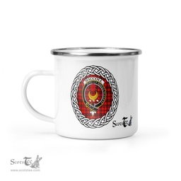 Scotstee Shop Tartan Plaid Camping Mug, Tartan Campfire Mugs, camping coffee mug MacColl Scottish Clan Tartan Crest Badge
