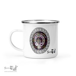 Scotstee Shop Tartan Plaid Camping Mug, Tartan Campfire Mugs, camping coffee mug MacDonald Of Clanranald Scottish Clan Tartan Crest Badge