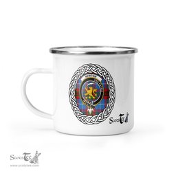 Scotstee Shop Tartan Plaid Camping Mug, Tartan Campfire Mugs, camping coffee mug Newton Scottish Clan Tartan Crest Badge