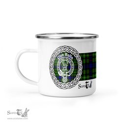 Scotstee Shop Tartan Plaid Camping Mug, Tartan Campfire Mugs, camping coffee mug Rollo Clan Tartan Crest Badge Coffee Mug Custom Scottish Mug
