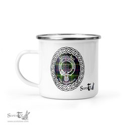 Scotstee Shop Tartan Plaid Camping Mug, Tartan Campfire Mugs, camping coffee mug Kerracher Scottish Clan Tartan Crest Badge