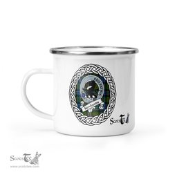 Scotstee Shop Tartan Plaid Camping Mug, Tartan Campfire Mugs, camping coffee mug Newlands Scottish Clan Tartan Crest Badge
