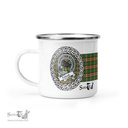 Scotstee Shop Tartan Plaid Camping Mug, Tartan Campfire Mugs, camping coffee mug Pollock Scottish Clan Tartan Crest Badge Coffee Mug Custom Scottish Mug