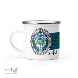 Scotstee Shop Tartan Plaid Camping Mug, Tartan Campfire Mugs, camping coffee mug Lockhart Scottish Clan Tartan Crest Badge Old Coffee Mug Custom Scottish Mug