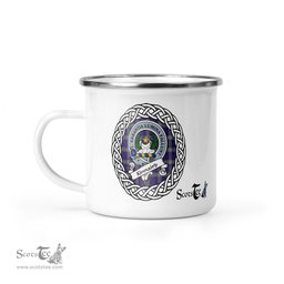 Scotstee Shop Tartan Plaid Camping Mug, Tartan Campfire Mugs, camping coffee mug Kinnaird Scottish Clan Tartan Crest Badge