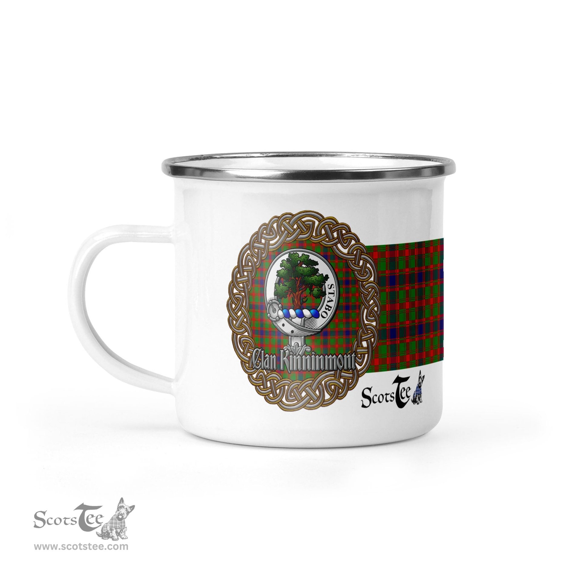 Scotstee Shop Tartan Plaid Camping Mug, Tartan Campfire Mugs, camping coffee mug Kinninmont Celtic Circle Coffee Mug Custom Scottish Mug