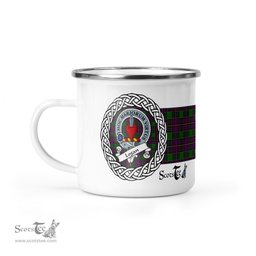 Scotstee Shop Tartan Plaid Camping Mug, Tartan Campfire Mugs, camping coffee mug Logan Scottish Clan Tartan Crest Badge Coffee Mug Custom Scottish Mug