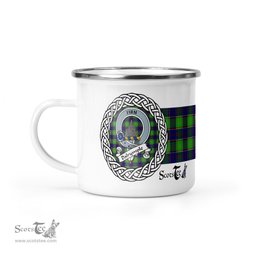 Scotstee Shop Tartan Plaid Camping Mug, Tartan Campfire Mugs, camping coffee mug Dalrymple Scottish Clan Tartan Crest Badge Coffee Mug Custom Scottish Mug