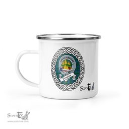 Scotstee Shop Tartan Plaid Camping Mug, Tartan Campfire Mugs, camping coffee mug Douglas Scottish Clan Tartan Crest Badge