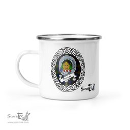 Scotstee Shop Tartan Plaid Camping Mug, Tartan Campfire Mugs, camping coffee mug Dundas Scottish Clan Tartan Crest Badge