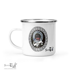 Scotstee Shop Tartan Plaid Camping Mug, Tartan Campfire Mugs, camping coffee mug Hall Scottish Clan Tartan Crest Badge