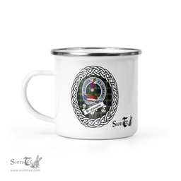 Scotstee Shop Tartan Plaid Camping Mug, Tartan Campfire Mugs, camping coffee mug Fergusson Scottish Clan Tartan Crest Badge