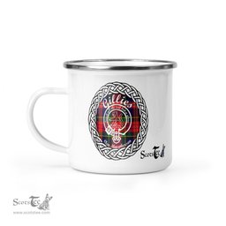 Scotstee Shop Tartan Plaid Camping Mug, Tartan Campfire Mugs, camping coffee mug Gillies Scottish Clan Tartan Crest Badge - Scotstee Shop Tartan Plaid Camping Mug, Tartan Campfire Mugs, camping coffee mug