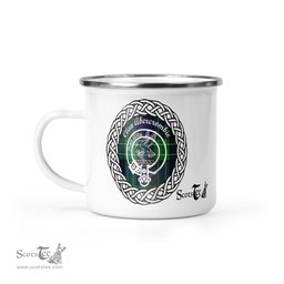 Scotstee Shop Tartan Plaid Camping Mug, Tartan Campfire Mugs, camping coffee mug Abercrombie Clan Tartan Crest Badge